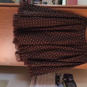 Square Dance Brown skirt w. Lace Trim